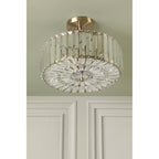 Fernhurst 3 Light Semi Flush Ceiling Light In Antique Brass And Crystal Glass LA3756455-Q