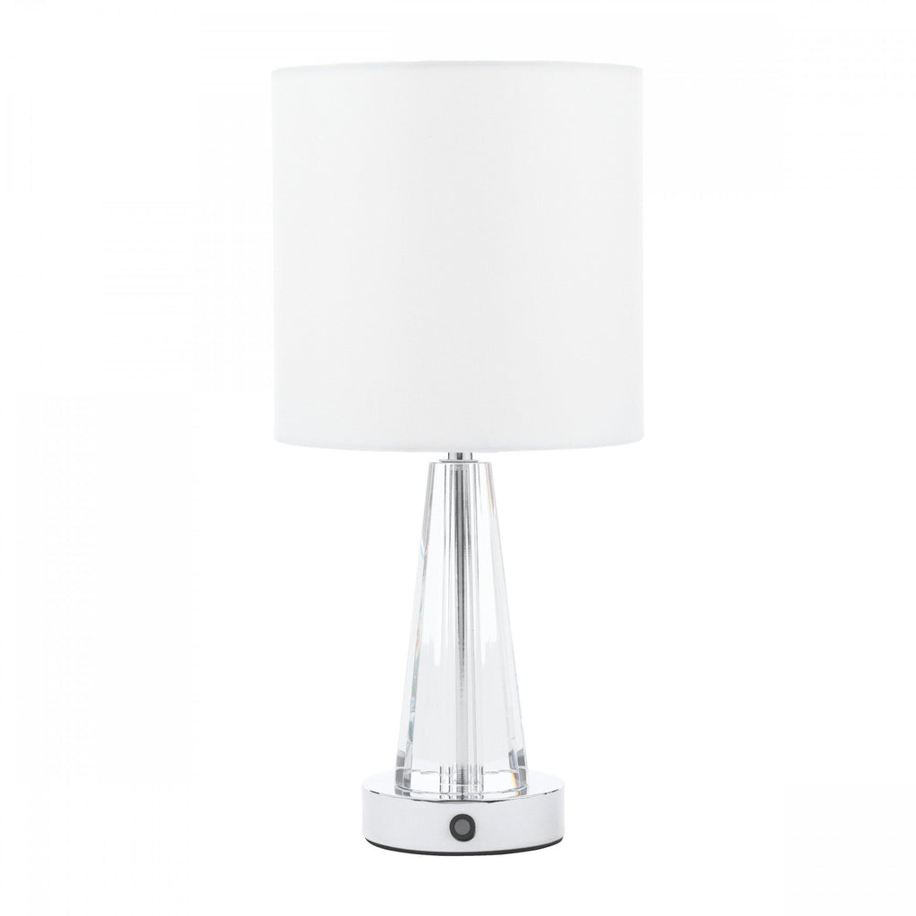 Blake Portable LED Crystal Glass Table Lamp With Ivory Shade LA3756513-Q