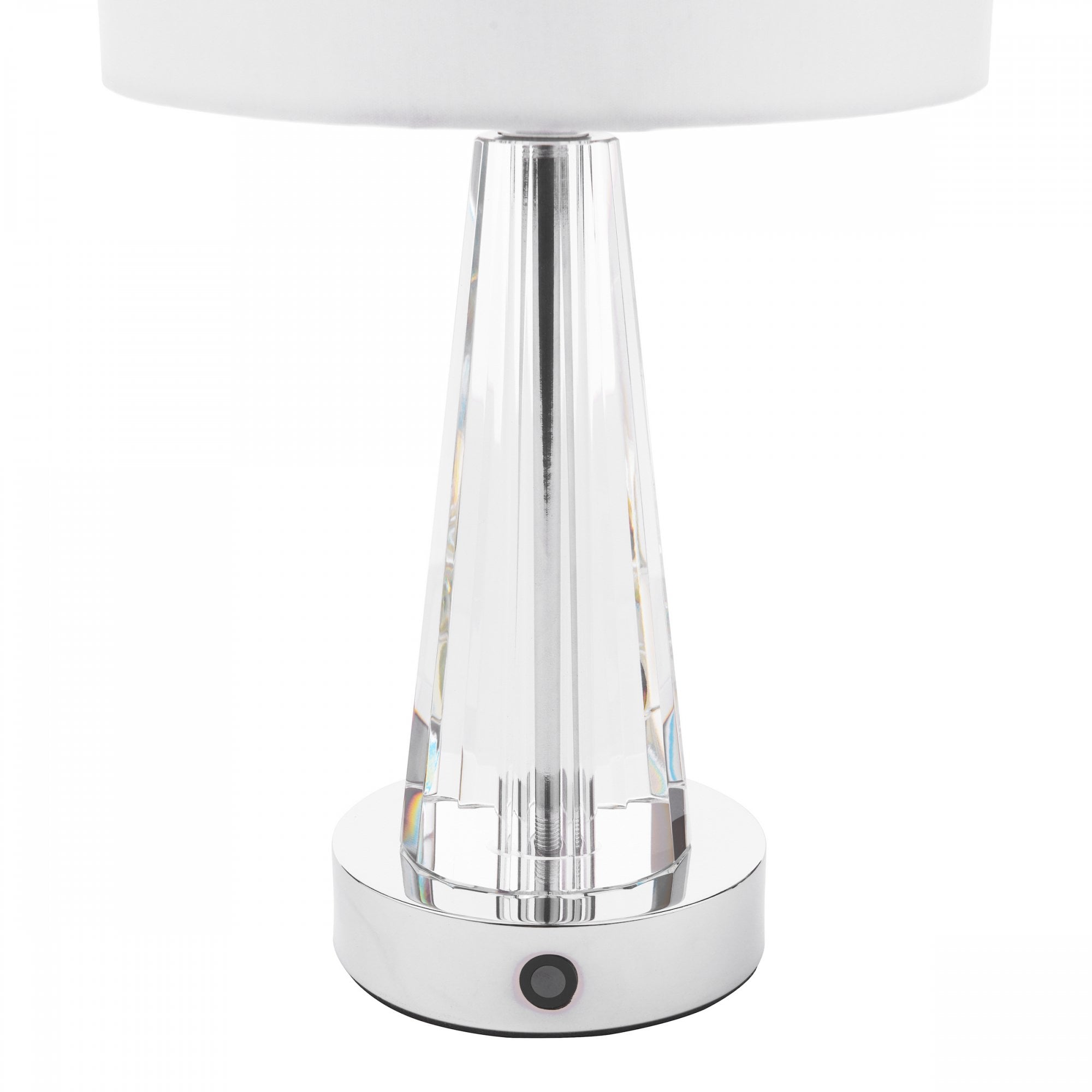 Blake Portable LED Crystal Glass Table Lamp With Ivory Shade LA3756513-Q