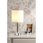 Blake Portable LED Crystal Glass Table Lamp With Ivory Shade LA3756513-Q