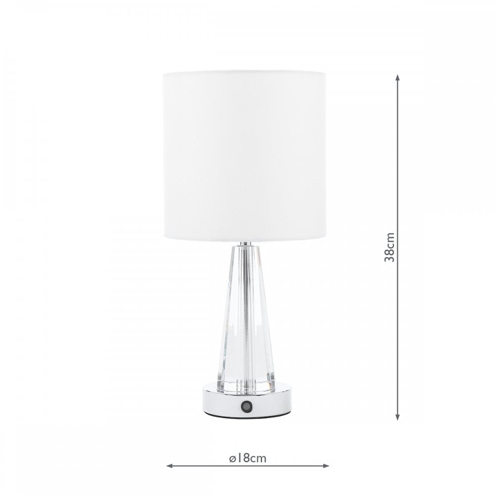 Blake Portable LED Crystal Glass Table Lamp With Ivory Shade LA3756513-Q