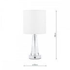 Blake Portable LED Crystal Glass Table Lamp With Ivory Shade LA3756513-Q