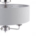 Sorrento 3 Light Semi-Flush Ceiling Light In Polished Nickel and Silver Linen Shade LA3756551-Q