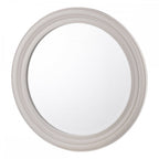 Tate Round Mirror In Distressed Ivory Finish LA3756380-Q
