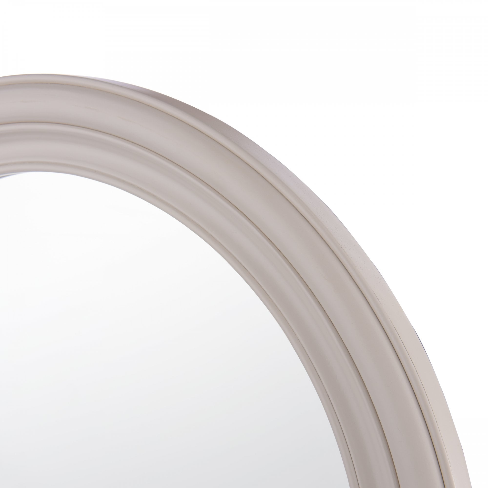 Tate Round Mirror In Distressed Ivory Finish LA3756380-Q