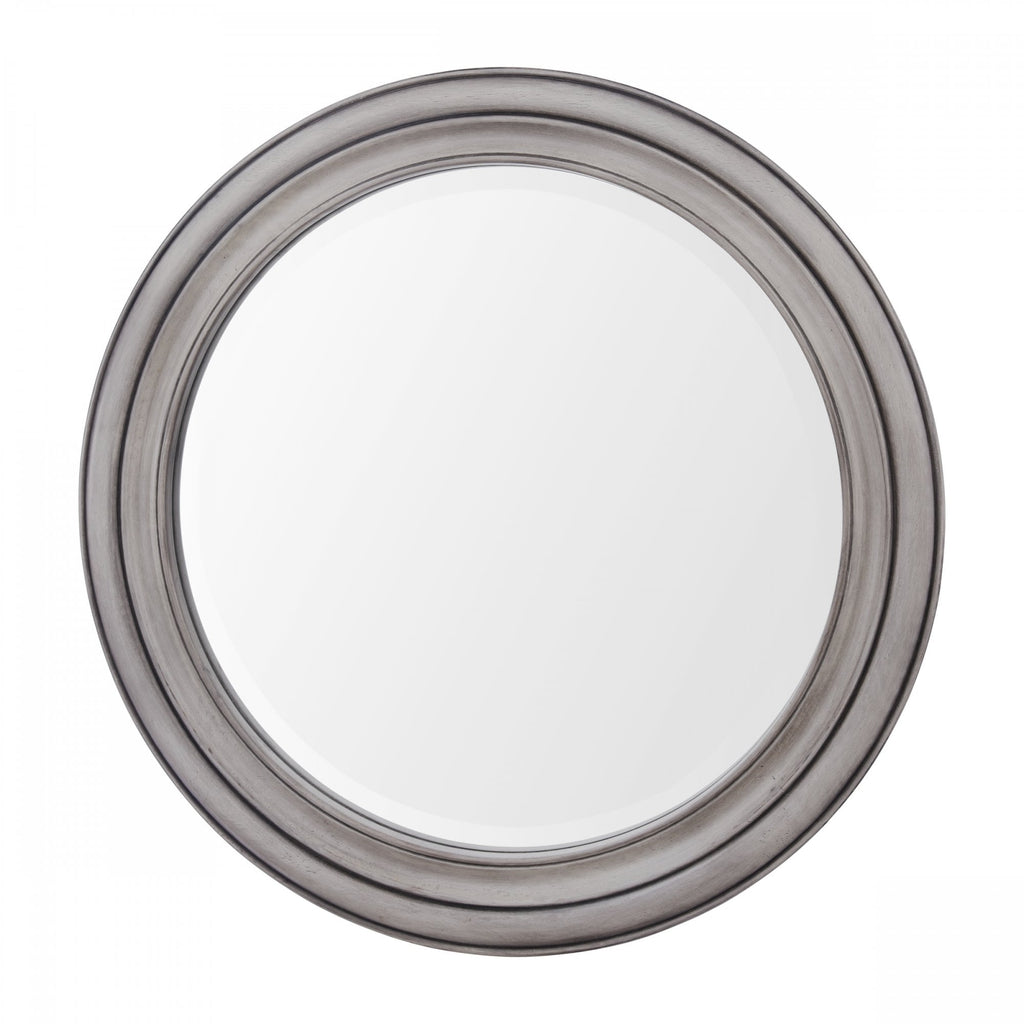 Tate Round Mirror In Distressed Grey Finish 60 cm LA3756496-Q