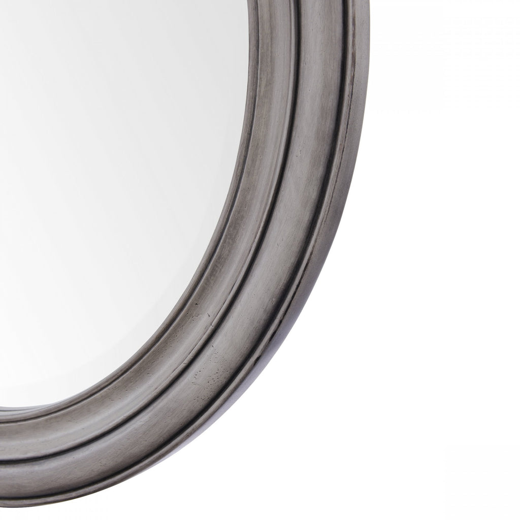 Tate Round Mirror In Distressed Grey Finish 60 cm LA3756496-Q