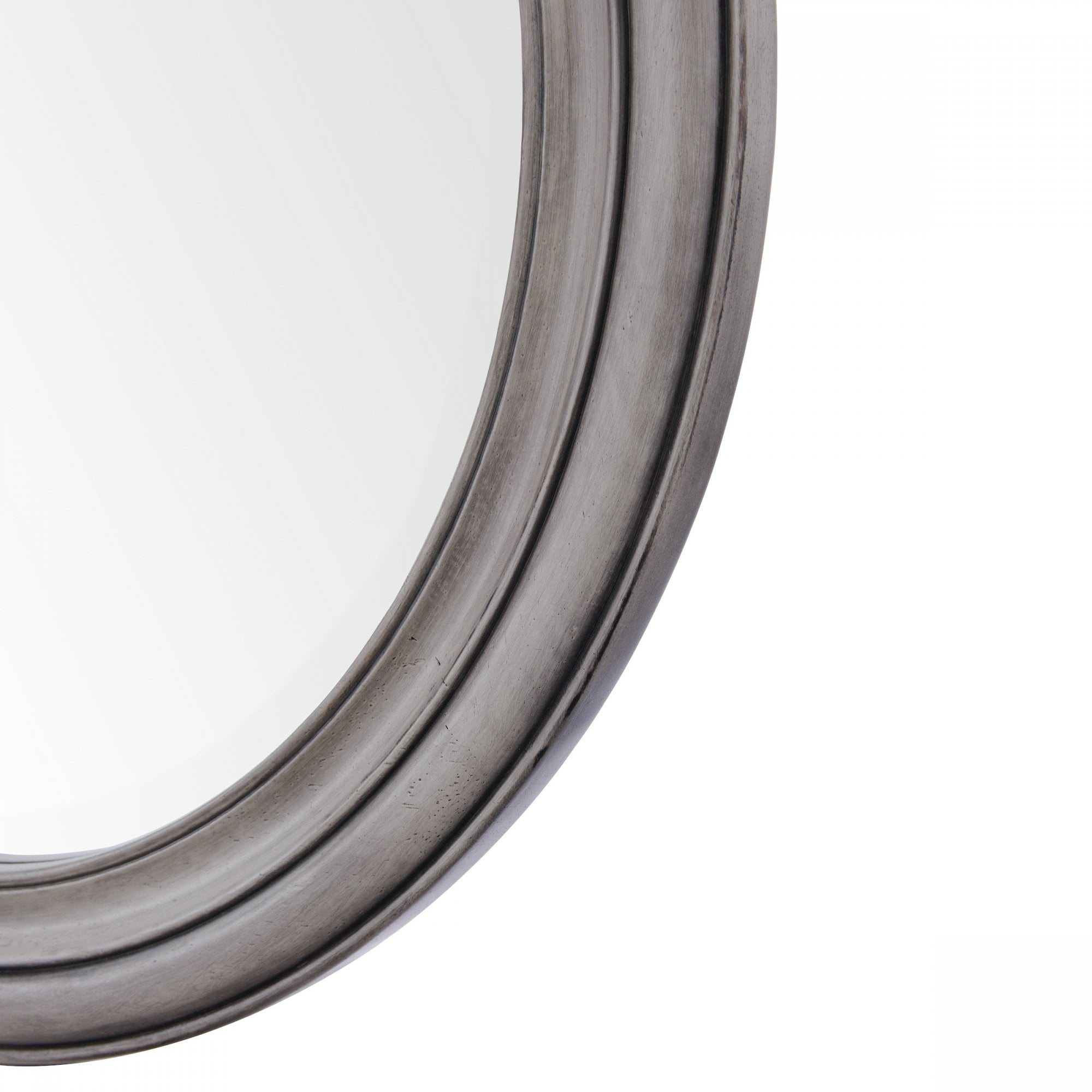 Tate Round Mirror In Distressed Grey Finish 60 cm LA3756496-Q