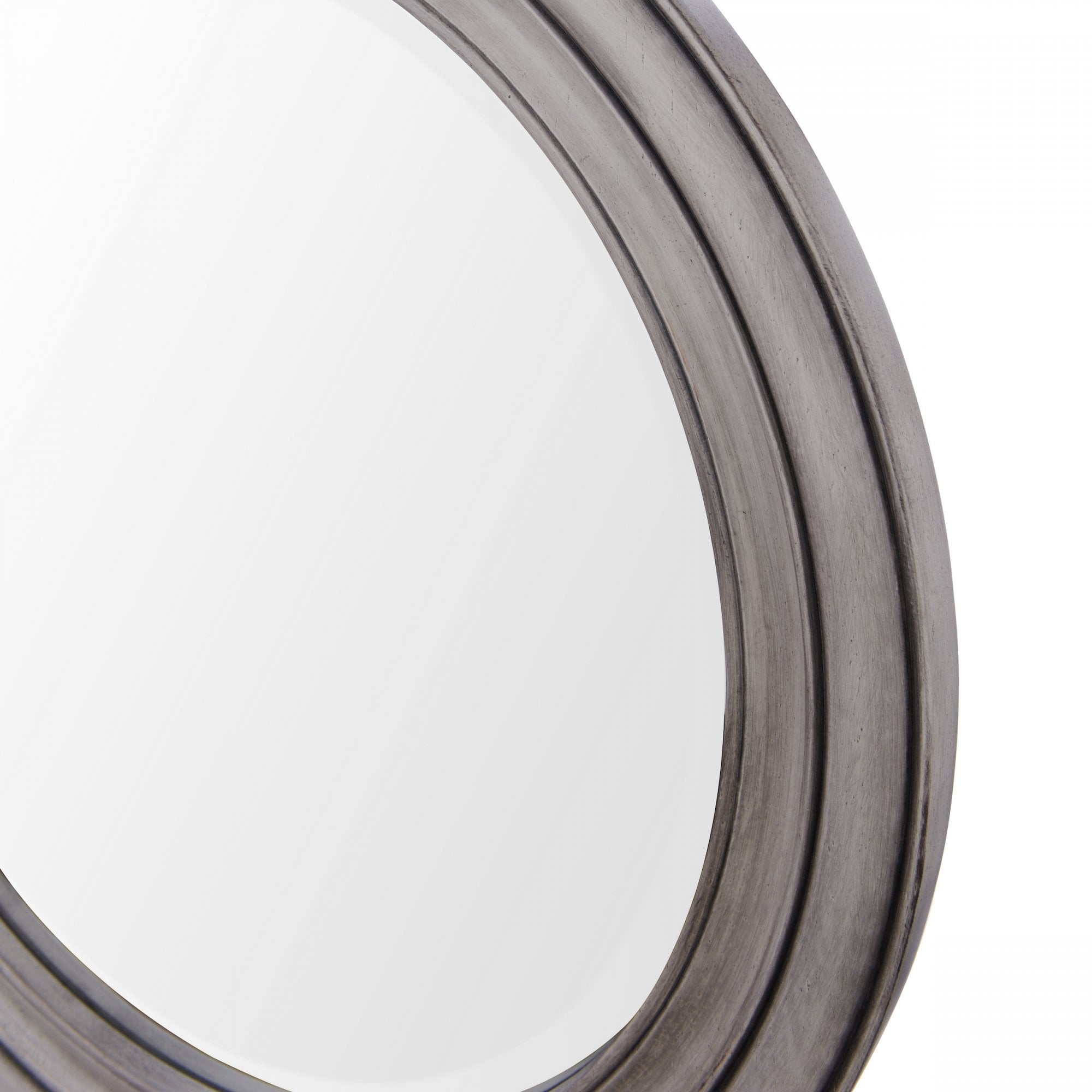 Tate Round Mirror In Distressed Grey Finish 60 cm LA3756496-Q