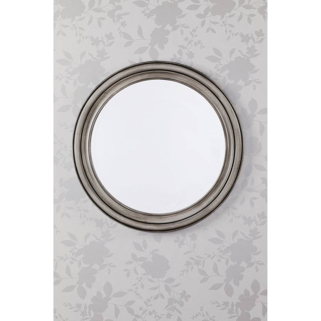 Tate Round Mirror In Distressed Grey Finish 60 cm LA3756496-Q