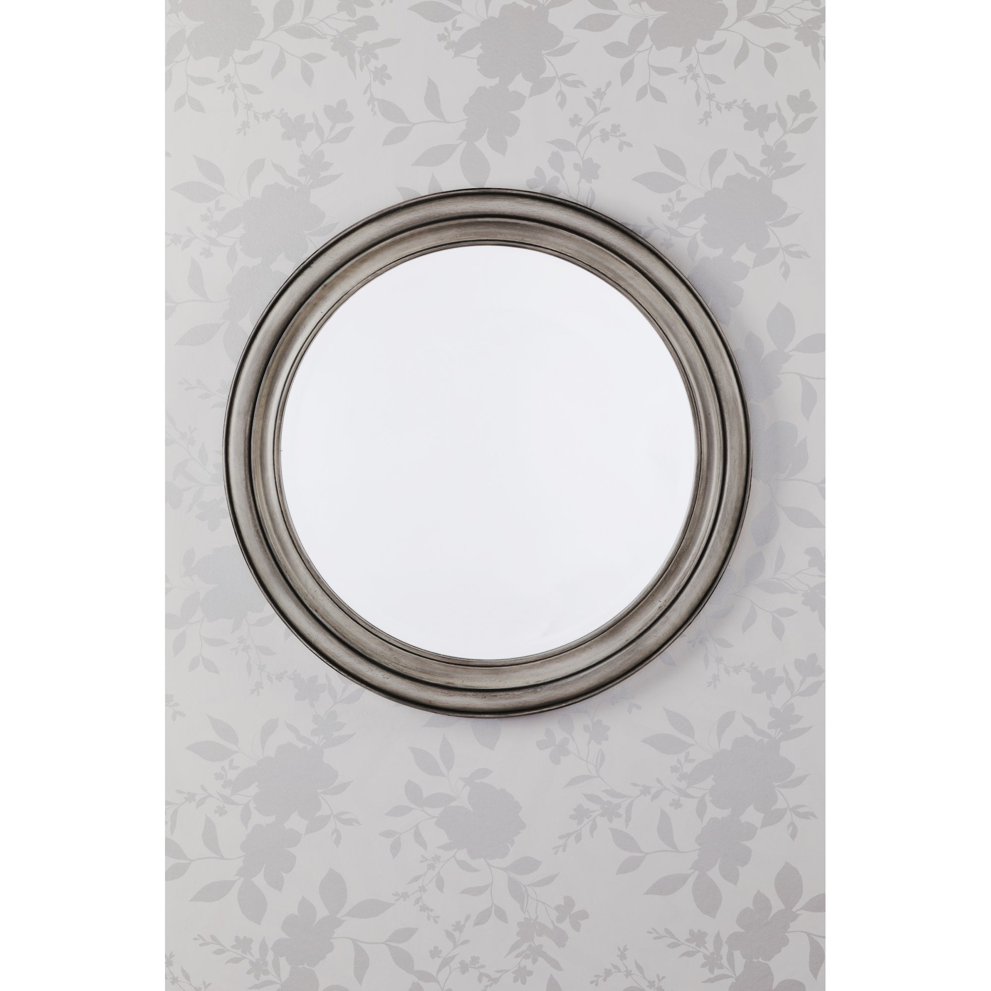 Tate Round Mirror In Distressed Grey Finish 60 cm LA3756496-Q