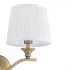 Hemsley Twin Wall Light In Matt Antique Brass Finish With Ivory Shades LA3756492-Q