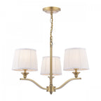 Hemsley Ceiling Pendant Light In Matt Antique Brass Finish With Ivory Shades LA3756458-Q