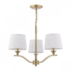 Hemsley Ceiling Pendant Light In Matt Antique Brass Finish With Ivory Shades LA3756458-Q