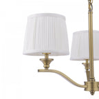 Hemsley Ceiling Pendant Light In Matt Antique Brass Finish With Ivory Shades LA3756458-Q