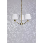 Hemsley Ceiling Pendant Light In Matt Antique Brass Finish With Ivory Shades LA3756458-Q