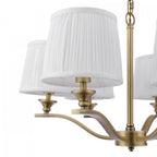 Hemsley 6 Light Ceiling Pendant Light In Matt Antique Brass With Ivory Shades LA3756457-Q