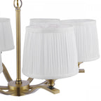 Hemsley 6 Light Ceiling Pendant Light In Matt Antique Brass With Ivory Shades LA3756457-Q
