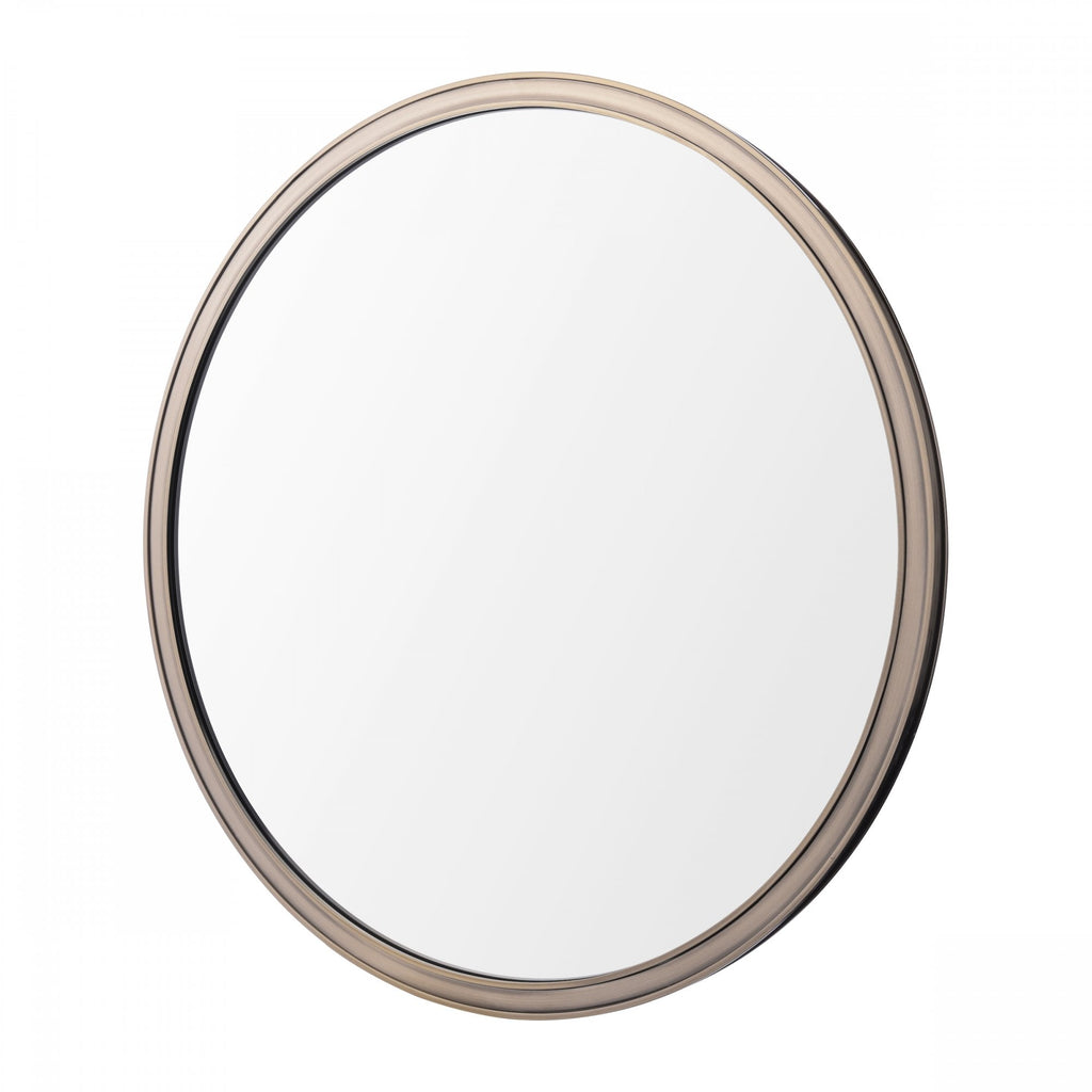 Harrington Round Mirror In Antique Brass Finish LA3756498-Q