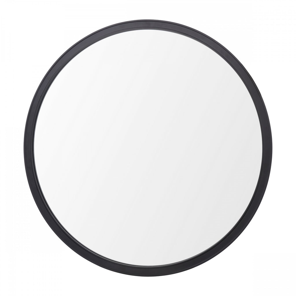 Harrington Round Mirror In Matt Black Finish LA3756497-Q