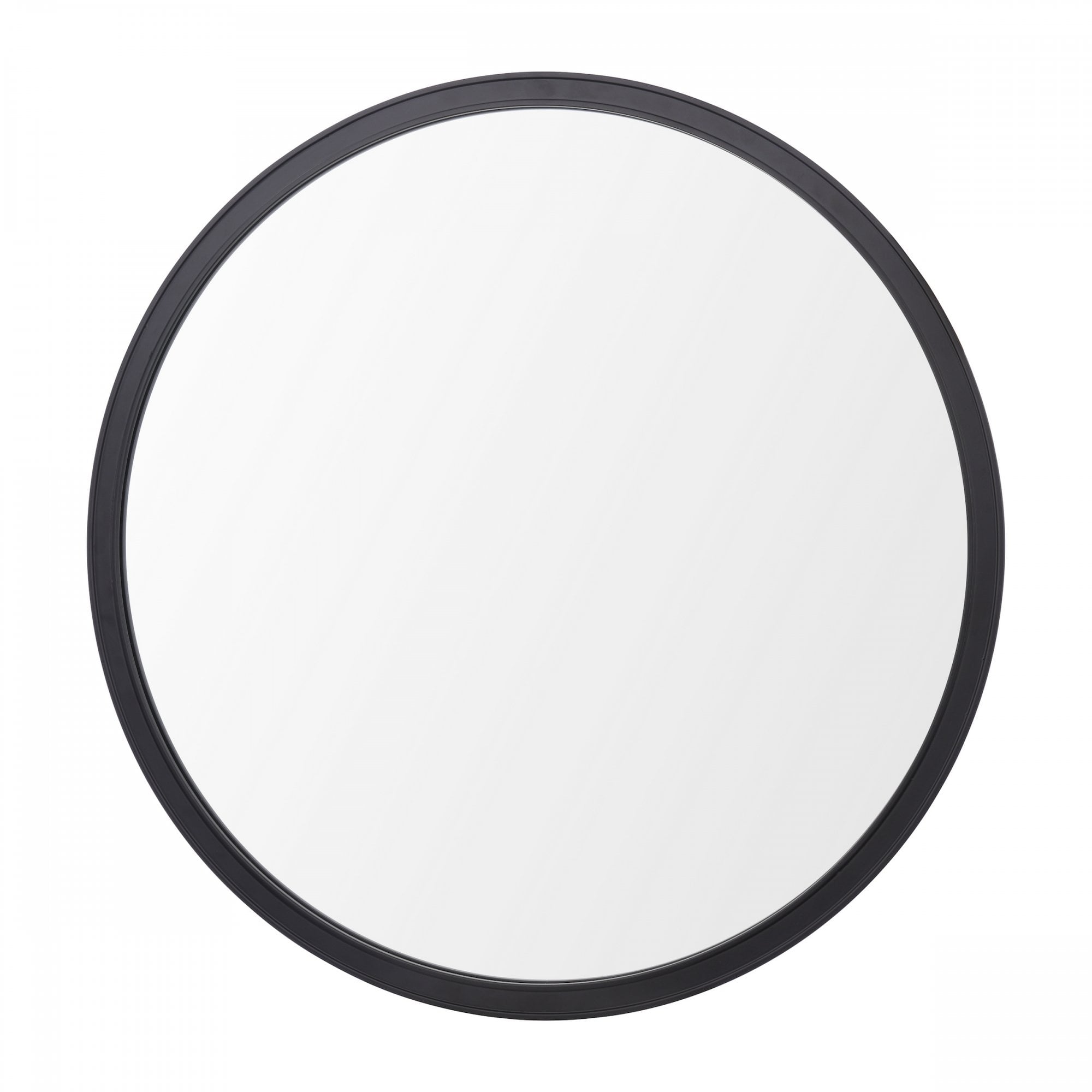 Harrington Round Mirror In Matt Black Finish LA3756497-Q