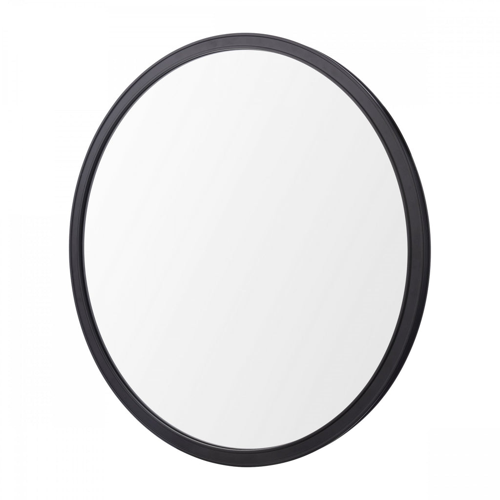 Harrington Round Mirror In Matt Black Finish LA3756497-Q