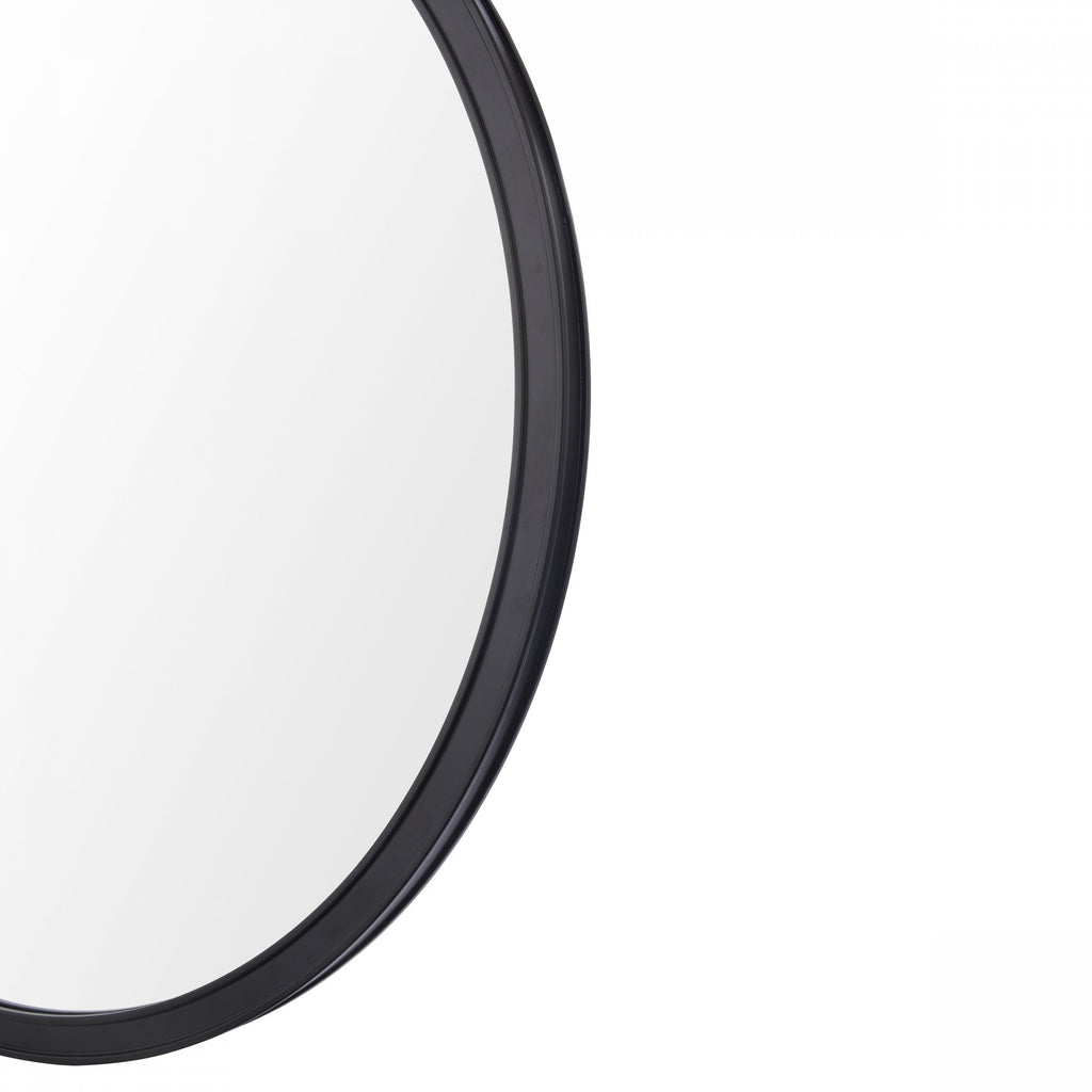 Harrington Round Mirror In Matt Black Finish LA3756497-Q