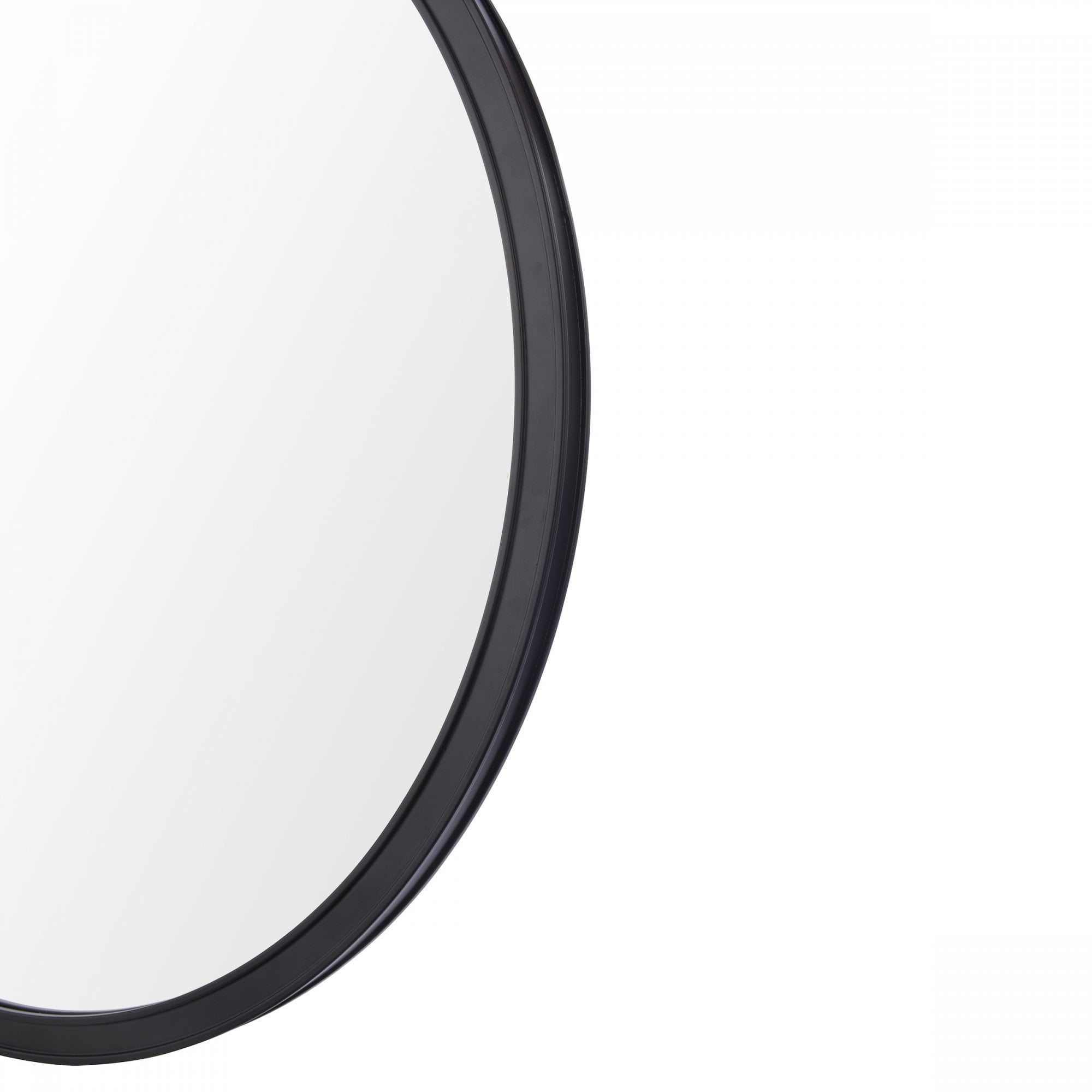 Harrington Round Mirror In Matt Black Finish LA3756497-Q