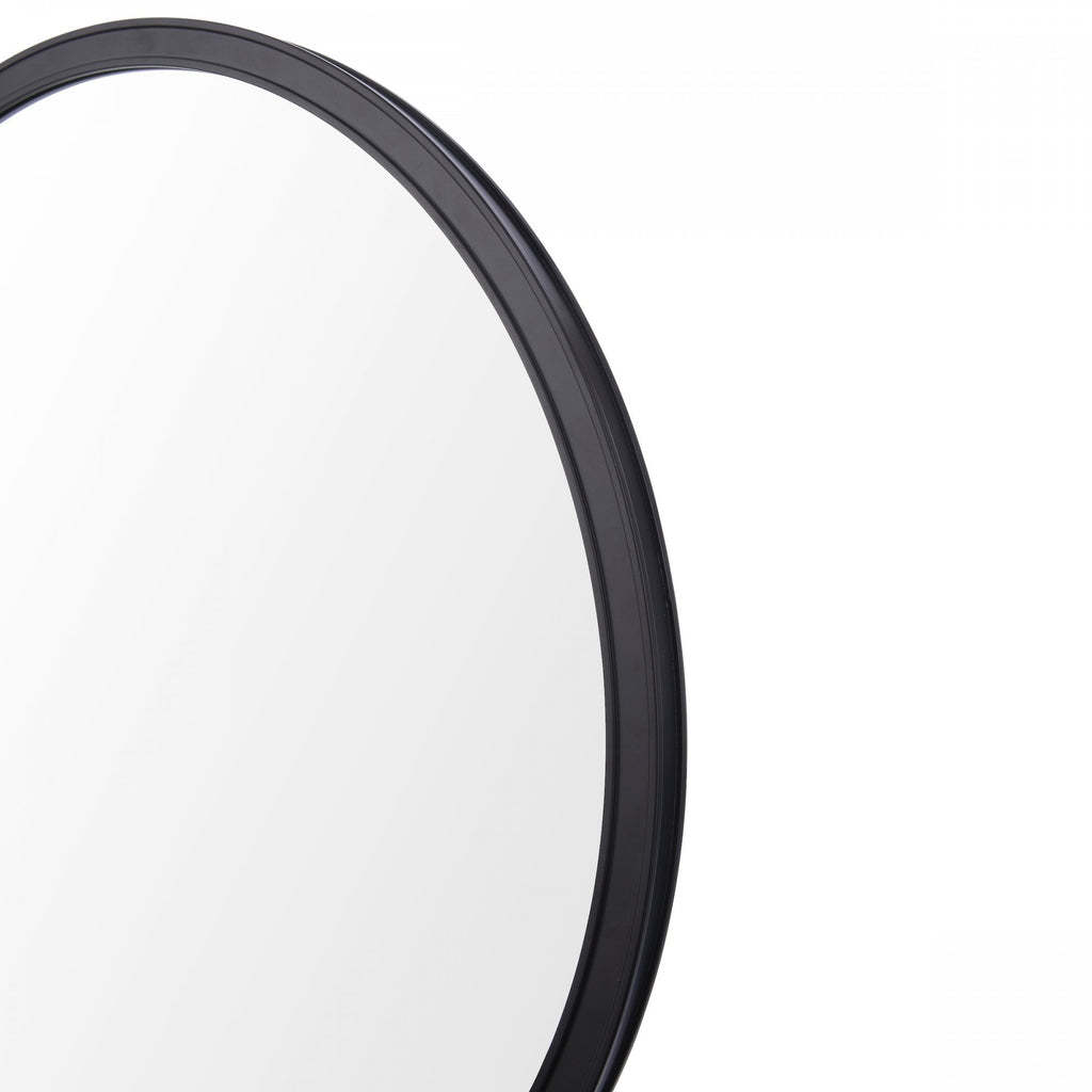 Harrington Round Mirror In Matt Black Finish LA3756497-Q