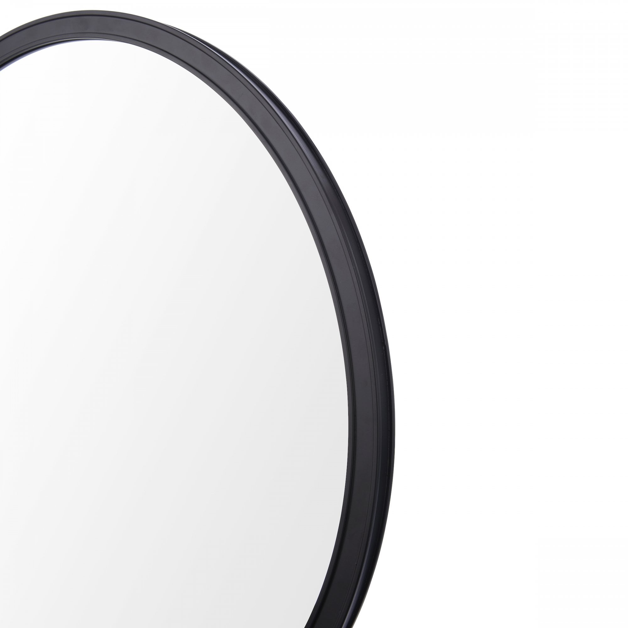 Harrington Round Mirror In Matt Black Finish LA3756497-Q