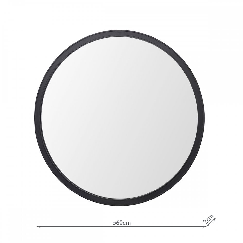 Harrington Round Mirror In Matt Black Finish LA3756497-Q