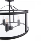 Harrington Vintage Semi Flush Ceiling Lantern In Matt Black Finish LA3756557-Q