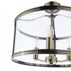 Harrington Vintage Semi Flush Ceiling Lantern In Antique Brass Finish LA3756556-Q