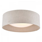 Laura Ashley Bacall 2 Light Flush Ceiling Light With Silver Linen Shade LA3756051-Q