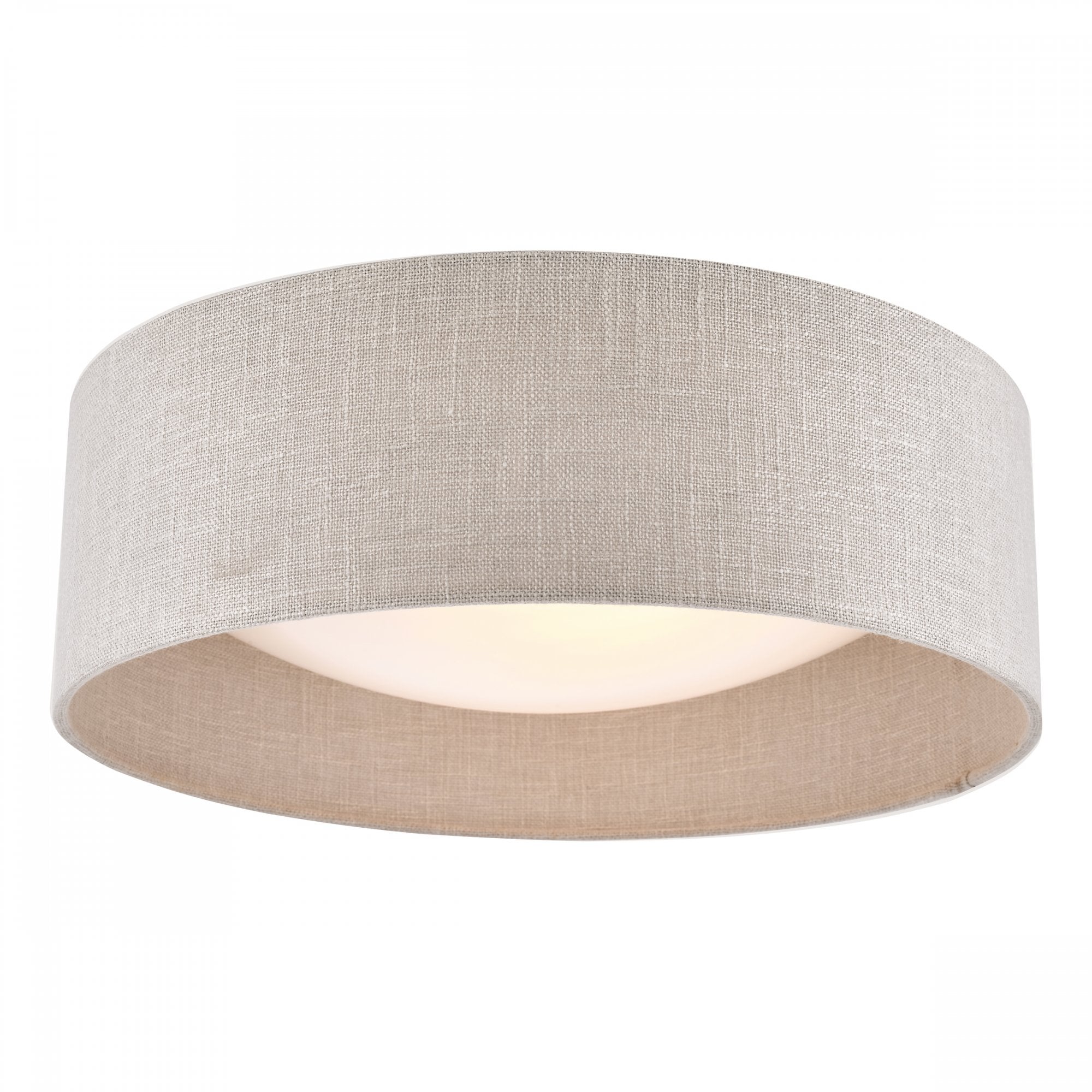 Laura Ashley Bacall 2 Light Flush Ceiling Light With Silver Linen Shade LA3756051-Q