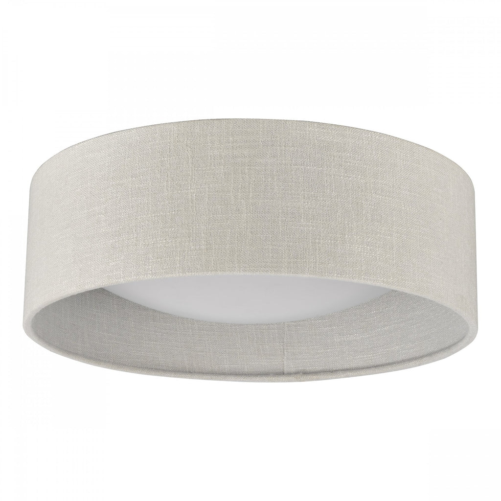Laura Ashley Bacall 2 Light Flush Ceiling Light With Silver Linen Shade LA3756051-Q