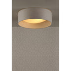 Laura Ashley Bacall 2 Light Flush Ceiling Light With Silver Linen Shade LA3756051-Q