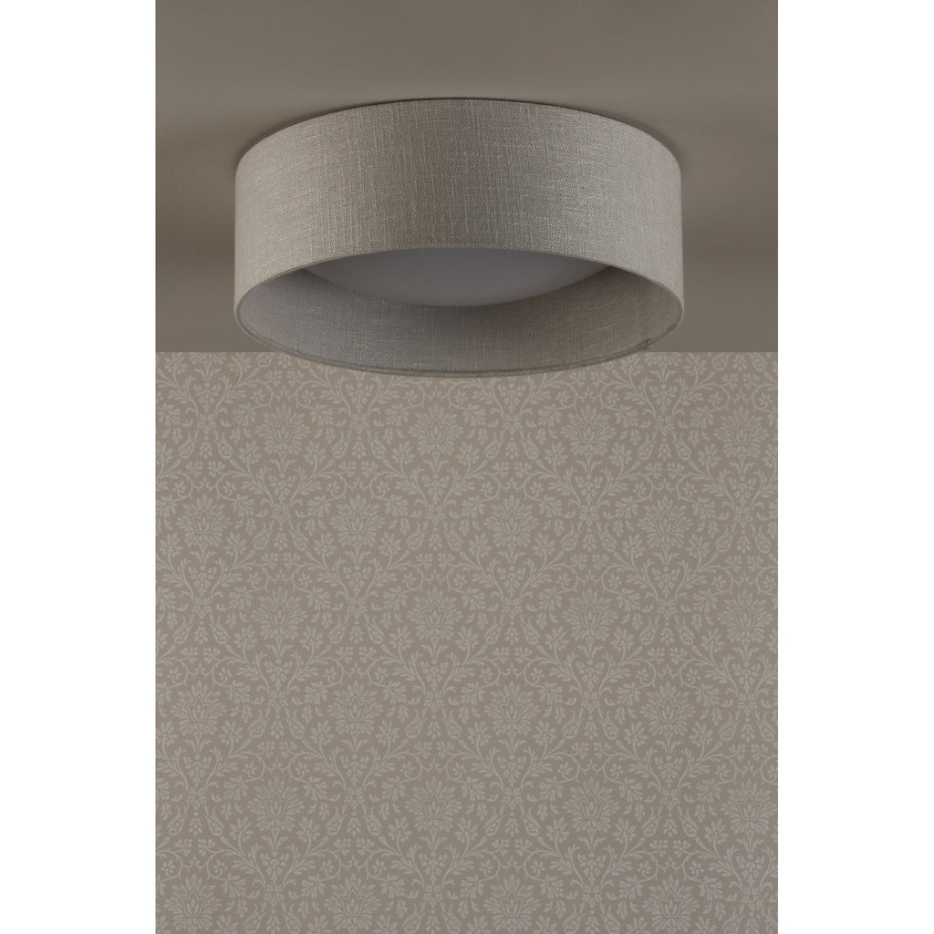 Laura Ashley Bacall 2 Light Flush Ceiling Light With Silver Linen Shade LA3756051-Q