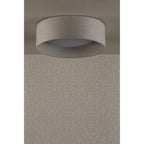 Laura Ashley Bacall 2 Light Flush Ceiling Light With Silver Linen Shade LA3756051-Q