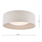 Laura Ashley Bacall 2 Light Flush Ceiling Light With Silver Linen Shade LA3756051-Q