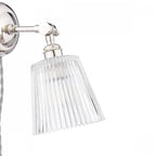 Callaghan Classic Plugged In Wall Light In Polished Nickel Finish With Ribbed Glass Shade LA3756596-Q