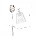 Callaghan Classic Plugged In Wall Light In Polished Nickel Finish With Ribbed Glass Shade LA3756596-Q