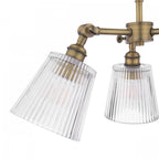 Callaghan 3 Light Semi Flush Ceiling Light In Matt Antique Brass With Ribbed Glass LA3756491-Q