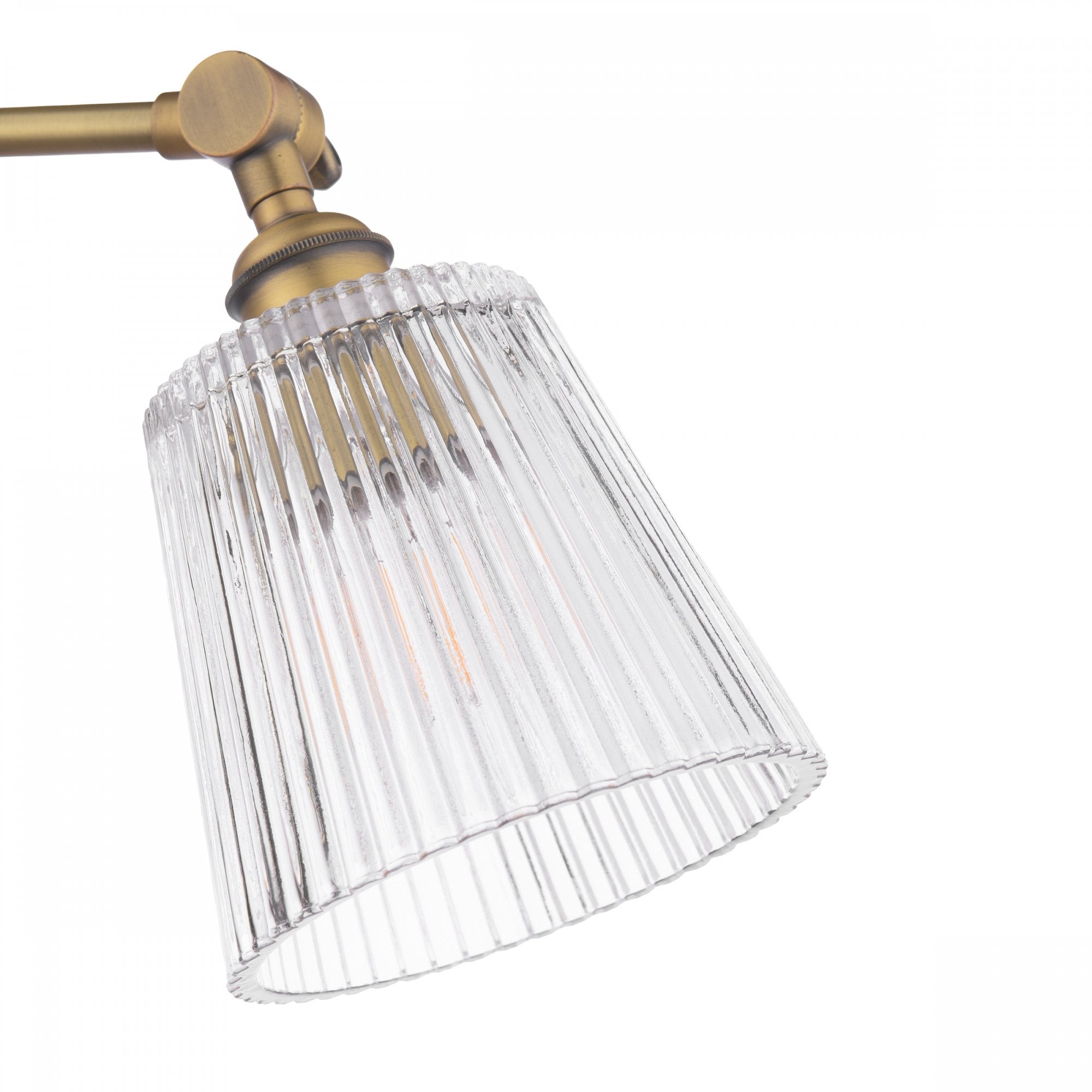 Callaghan 3 Light Semi Flush Ceiling Light In Matt Antique Brass With Ribbed Glass LA3756491-Q