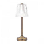 Callaghan Portable LED Table Lamp In Matt Antique Brass With Ribbed Glass LA3756514-Q