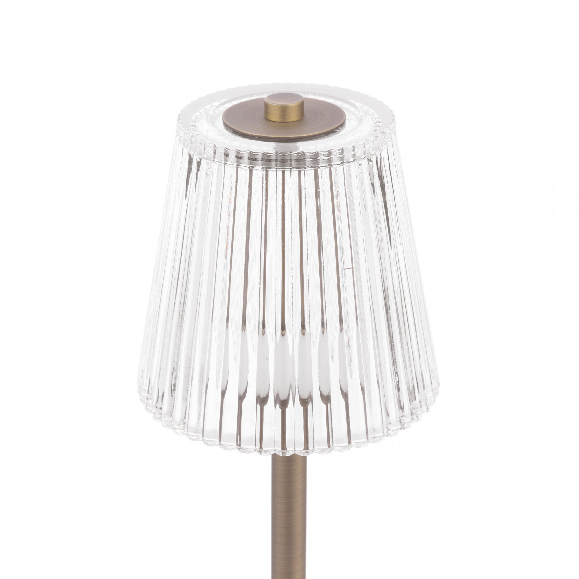 Callaghan Portable LED Table Lamp In Matt Antique Brass With Ribbed Glass LA3756514-Q