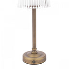 Callaghan Portable LED Table Lamp In Matt Antique Brass With Ribbed Glass LA3756514-Q