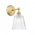 Laura Ashley Callaghan Bathroom Wall Light In Matt Antique Brass and Ribbed Glass IP44 LA3756600-Q