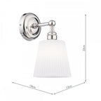 Laura Ashley Callaghan Wall Light Polished Nickel and White Ribbed Glass IP44 LA3756601-Q