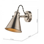 Rufus Single Wall Spotlight In Industrial Nickel Finish LA3756465-Q